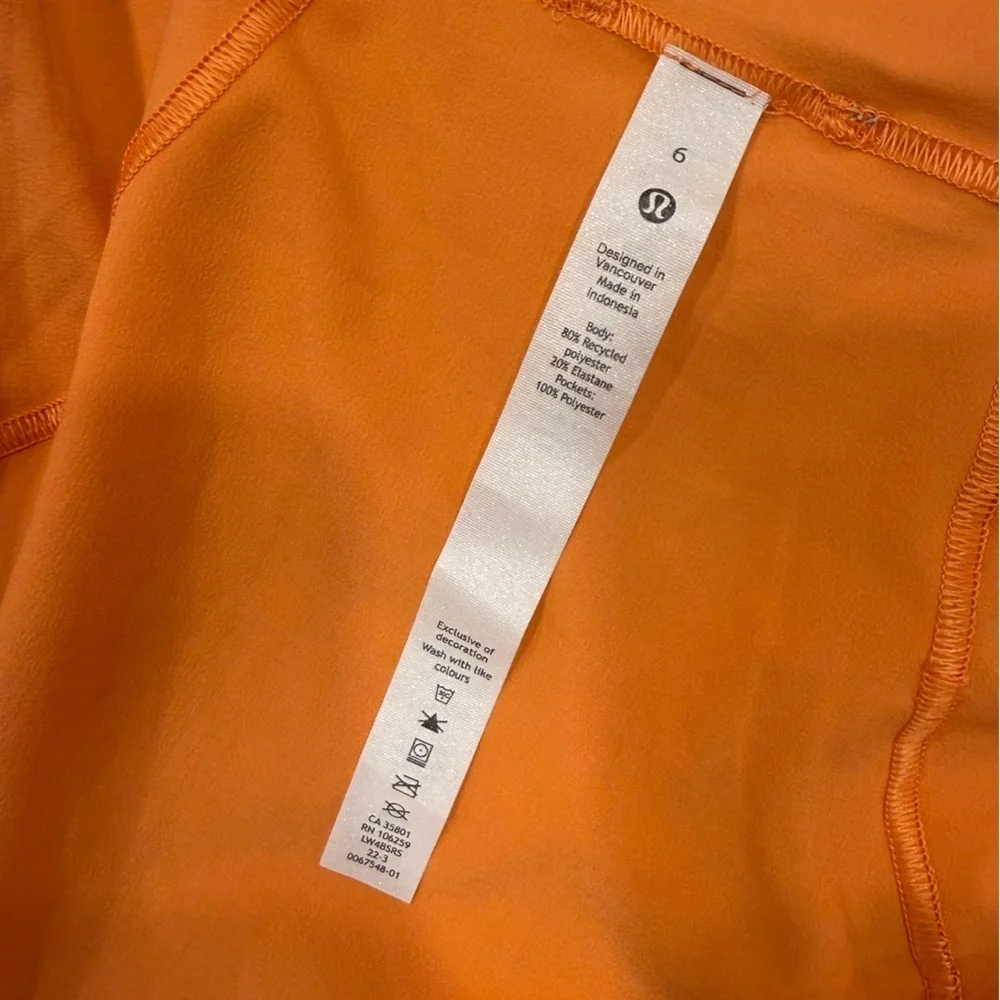 Lululemon Athletica Vibrant Orange Mist Over Windbreaker Jacket
